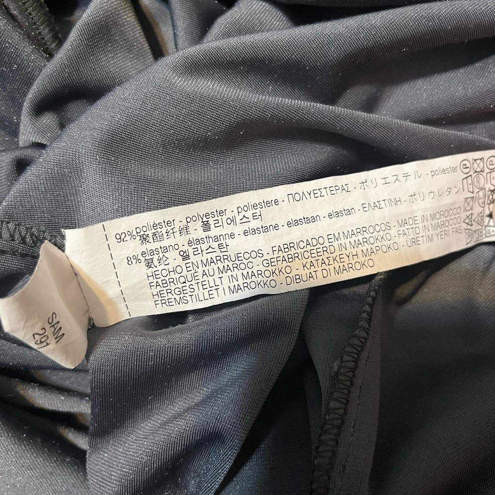Zara Crushed Velvet Charcoal Gray Dress - Picture 5 of 7